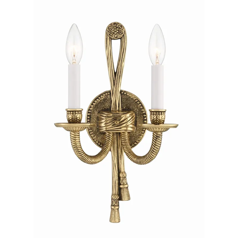 Lexsi 8'' Olde Brass Sconce Gold 8"W x 15"H x 5.5"D