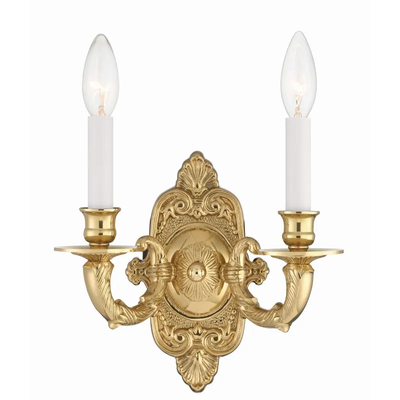 Marlowe 10'' Polished Brass Sconce Gold 10"W x 9.75"H x 5"D