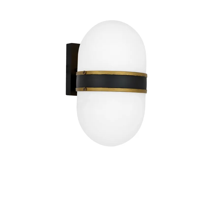 Brian Patrick Flynn Capsule 6'' Matte Black + Textured Gold Outdoor Sconce Black 6"W x 10"H x 7.25"D