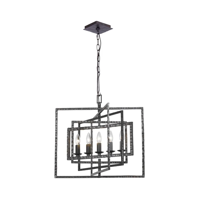 Capri 24'' Raw Steel Chandelier Bronze 24"W x 17"H x 24"D