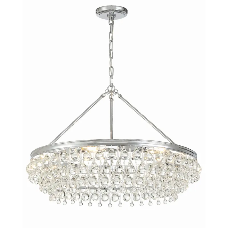Calypso 30'' Crystal Teardrop Polished Chrome Chandelier Silver 30"W x 20"H x 30"D