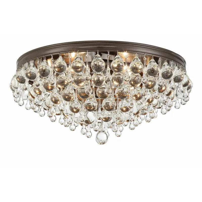 Calypso 20'' Crystal Teardrop Vibrant Bronze Flush Mount Bronze 20"W x 9"H x 20"D