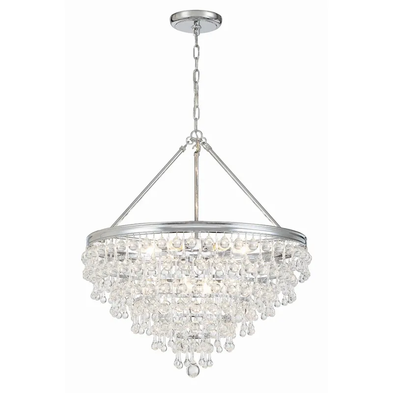 Calypso 25'' Crystal Teardrop Polished Chrome Chandelier Silver 25"W x 27"H x 25"D