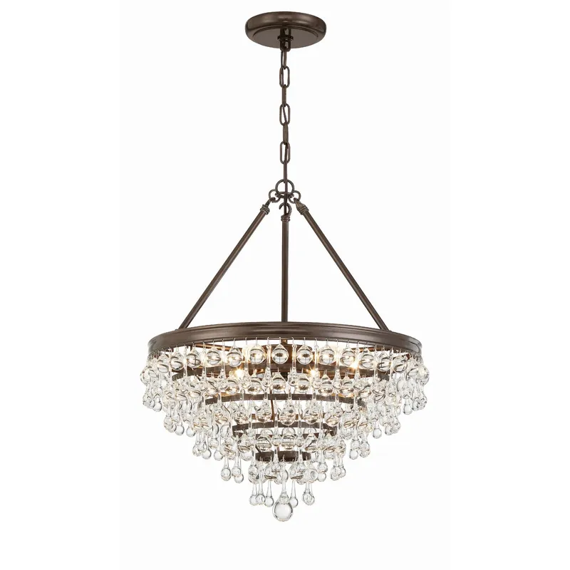 Calypso 20'' Crystal Teardrop Vibrant Bronze Chandelier Bronze 20"W x 24"H x 20"D