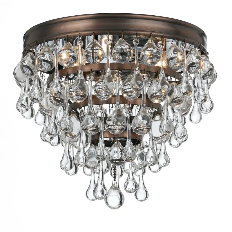 Calypso 10.5'' Crystal Teardrop Vibrant Bronze Flush Mount Bronze 10.5"W x 9.5"H x 10.5"D
