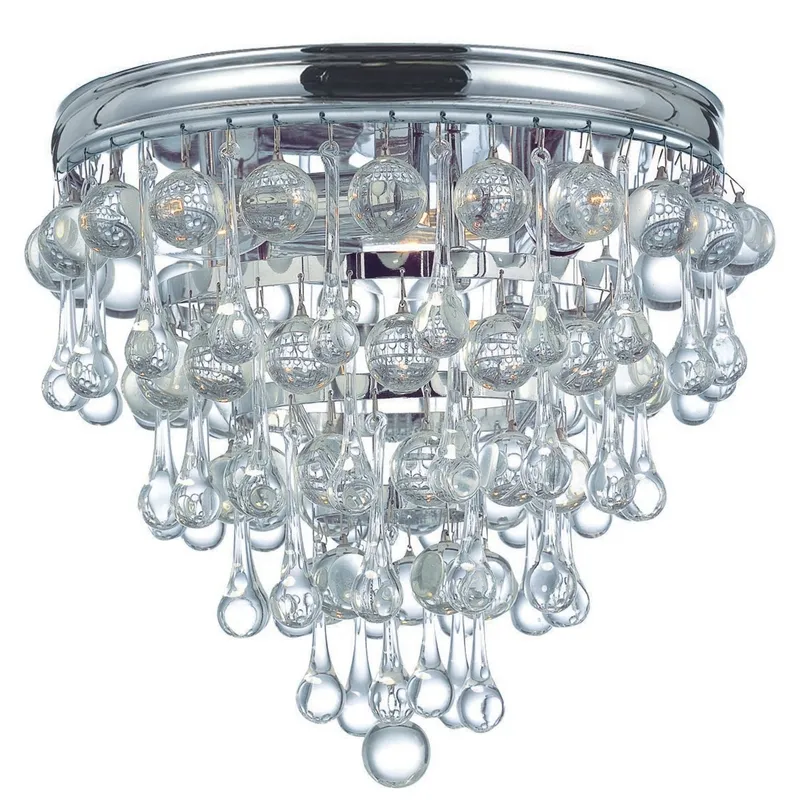 Calypso 10.5'' Crystal Teardrop Polished Chrome Flush Mount Silver 10.5"W x 9.5"H x 10.5"D