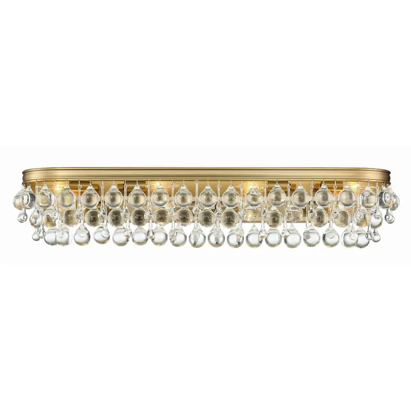 Calypso 33'' Crystal Teardrop Vibrant Gold Bathroom Vanity Gold 33"W x 6.5"H x 6.5"D