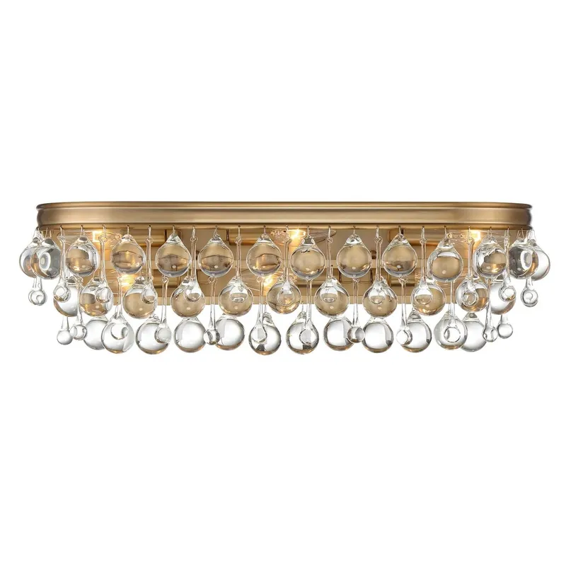 Calypso 23'' Crystal Teardrop Vibrant Gold Bathroom Vanity Gold 23"W x 6.5"H x 6.5"D