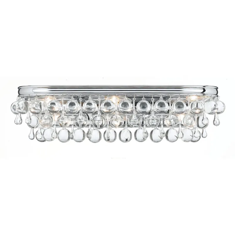 Calypso 23'' Crystal Teardrop Polished Chrome Bathroom Vanity Silver 23"W x 6.5"H x 6.5"D