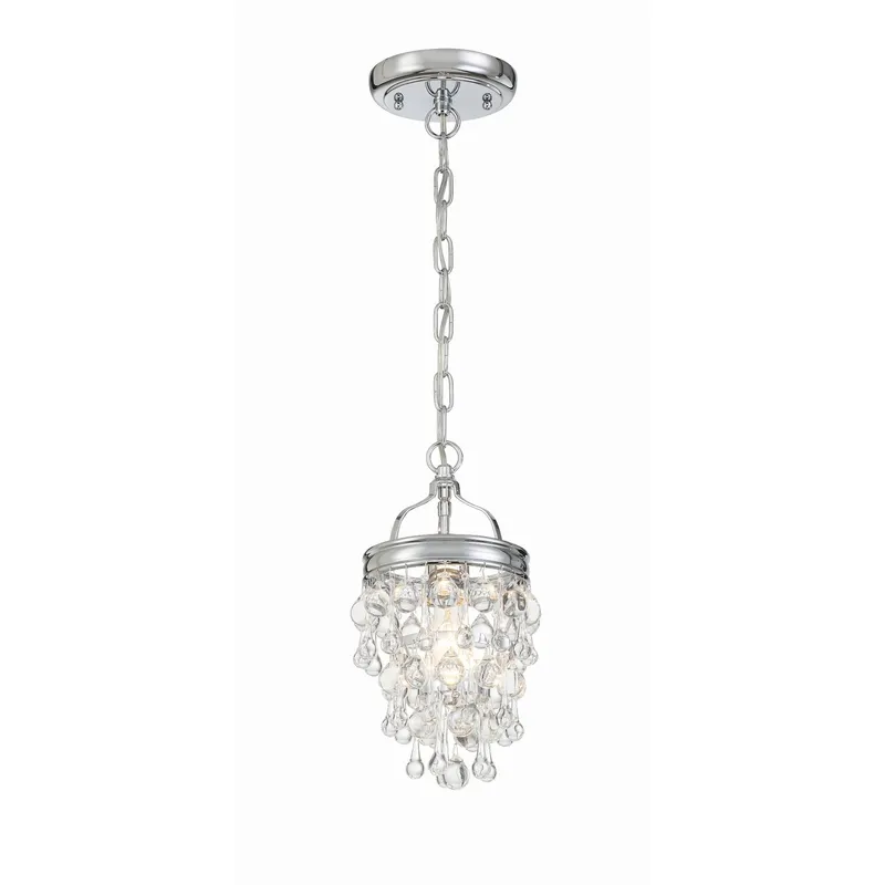 Calypso 7.25'' Crystal Teardrop Polished Chrome Chandelier Silver 7.25"W x 13.75"H x 7.25"D