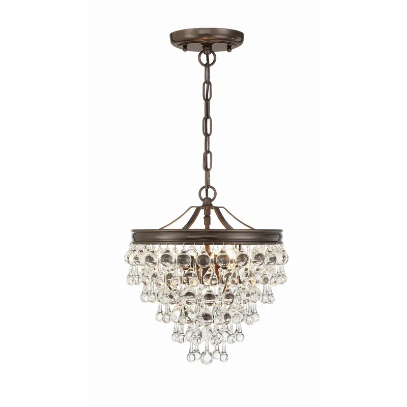 Calypso 13'' Crystal Teardrop Vibrant Bronze Chandelier Bronze 13"W x 14.5"H x 13"D