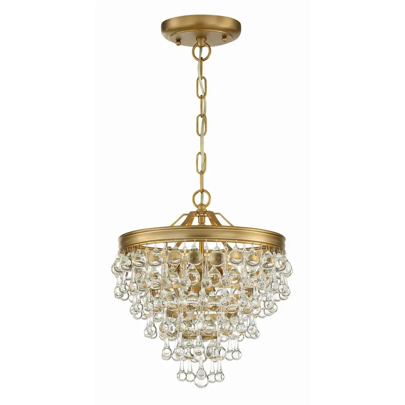 Calypso 13'' Crystal Teardrop Vibrant Gold Chandelier Gold 13"W x 14.5"H x 13"D
