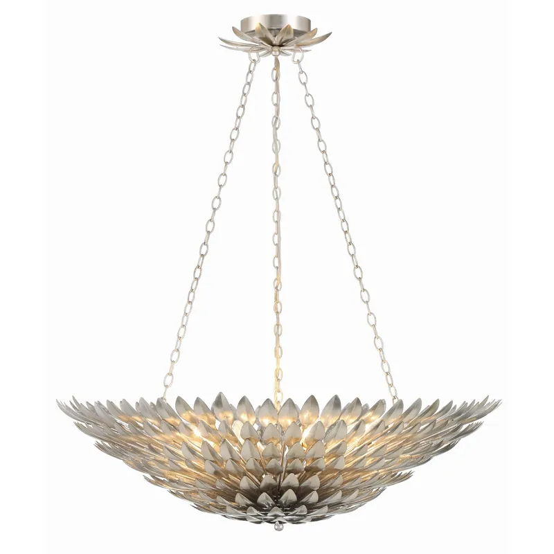 Broche 30'' Antique Silver Chandelier Silver 30"W x 12"H x 30"D