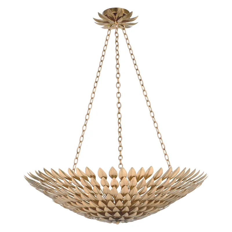 Broche 30'' Antique Gold Chandelier Gold 30"W x 12"H x 30"D
