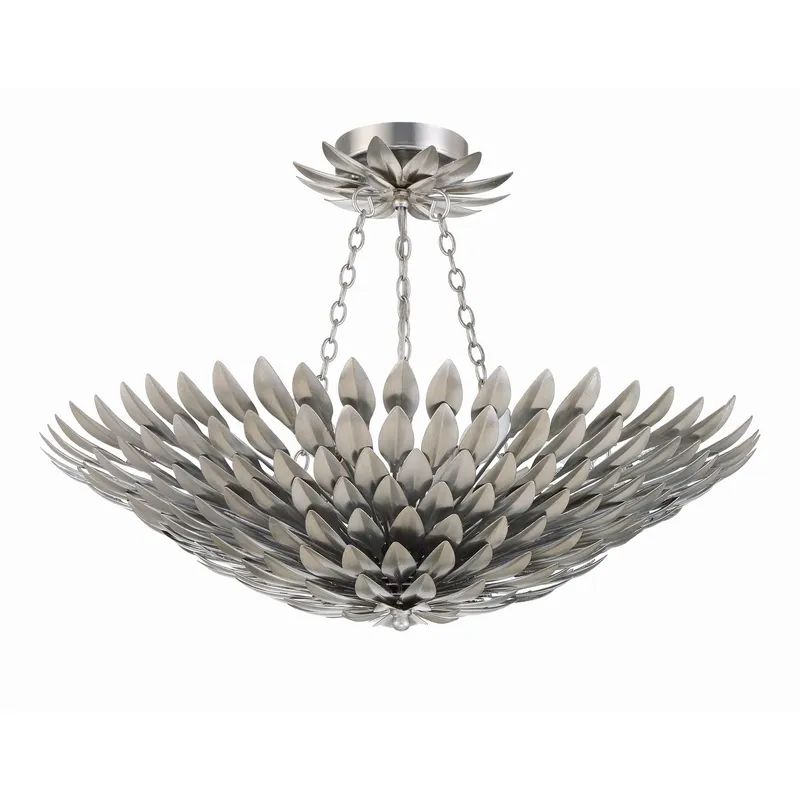 Broche 24.5'' Antique Silver Semi Flush Mount Silver 24.5"W x 11"H x 24.5"D