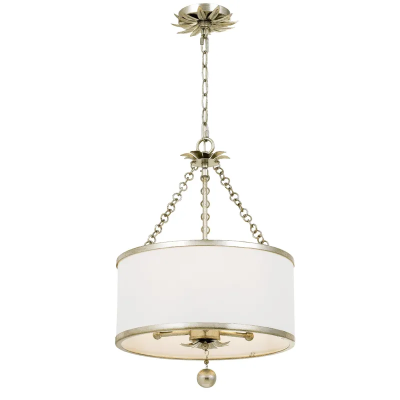 Broche 14'' Antique Silver Chandelier Silver 14"W x 20"H x 14"D
