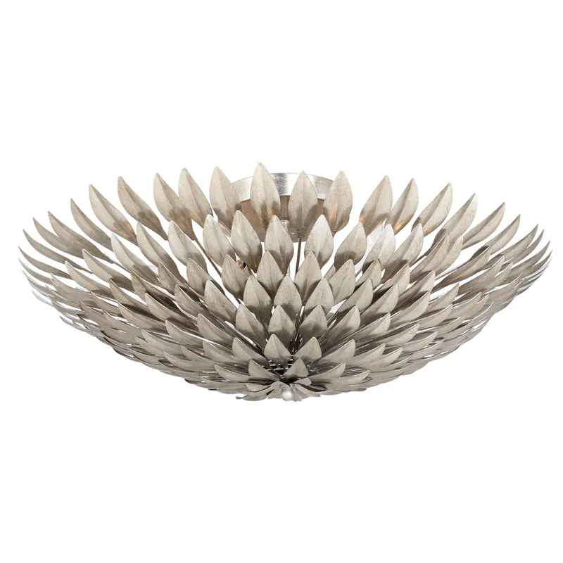 Broche 24'' Antique Silver Semi Flush Mount Silver 24"W x 9"H x 24"D