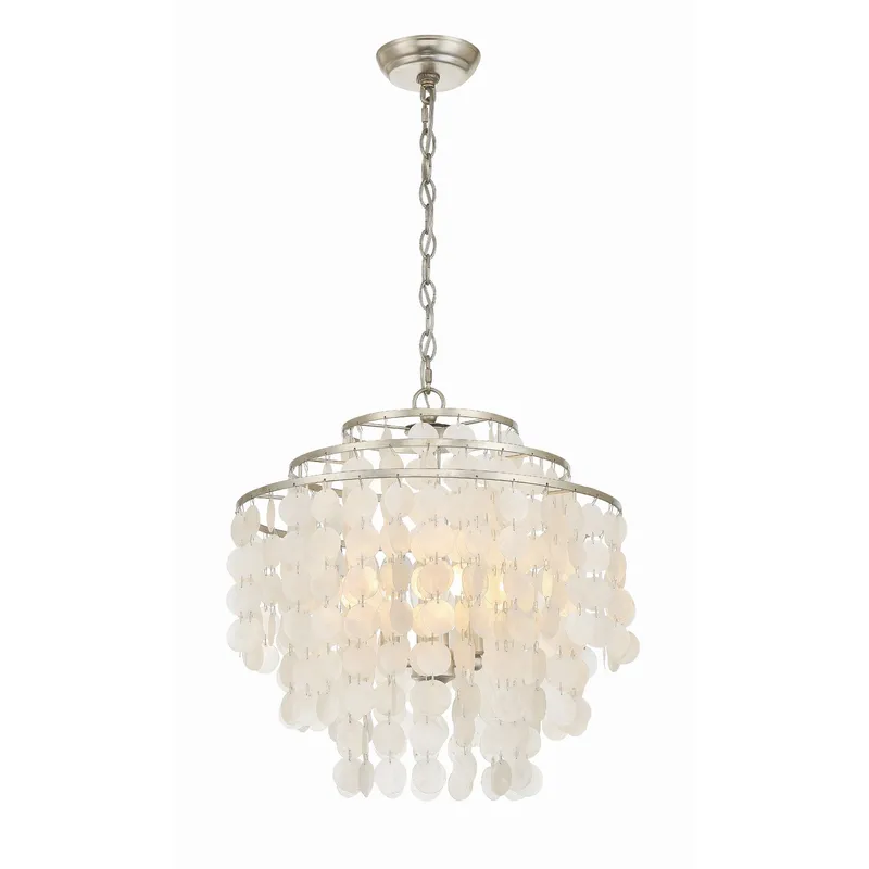 Brielle 18'' Antique Silver Chandelier Silver 18"W x 19.5"H x 18"D