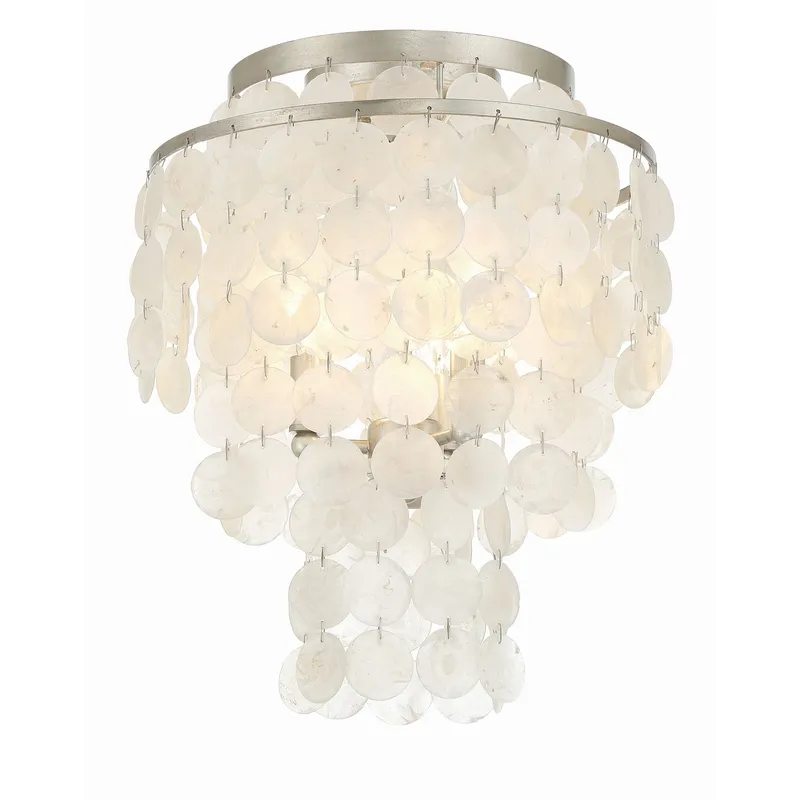 Brielle 13'' Antique Silver Flush Mount Silver 13"W x 16"H x 13"D