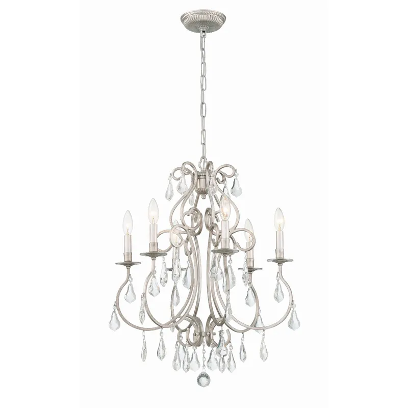 Ashton 21.5'' Hand Cut Crystal Olde Silver Chandelier Silver 21.5"W x 27"H x 21.5"D