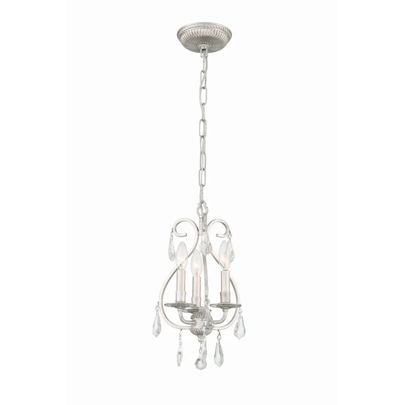 Ashton 10'' Hand Cut Crystal Olde Silver Chandelier Silver 10"W x 17"H x 10"D