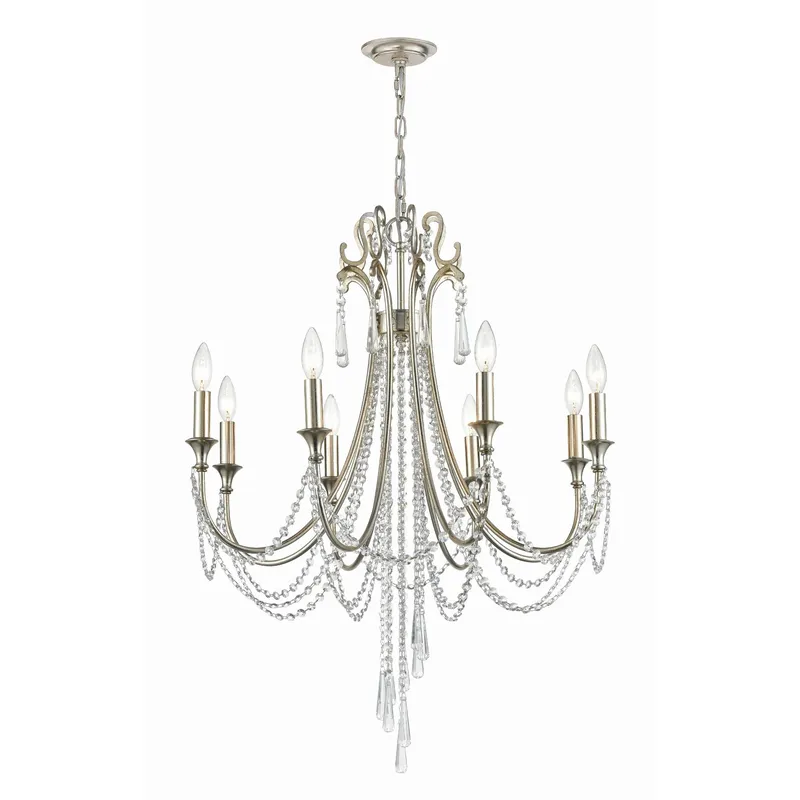 Arcadia 26.75'' Antique Silver Chandelier Silver 26.75"W x 36.25"H x 26.75"D