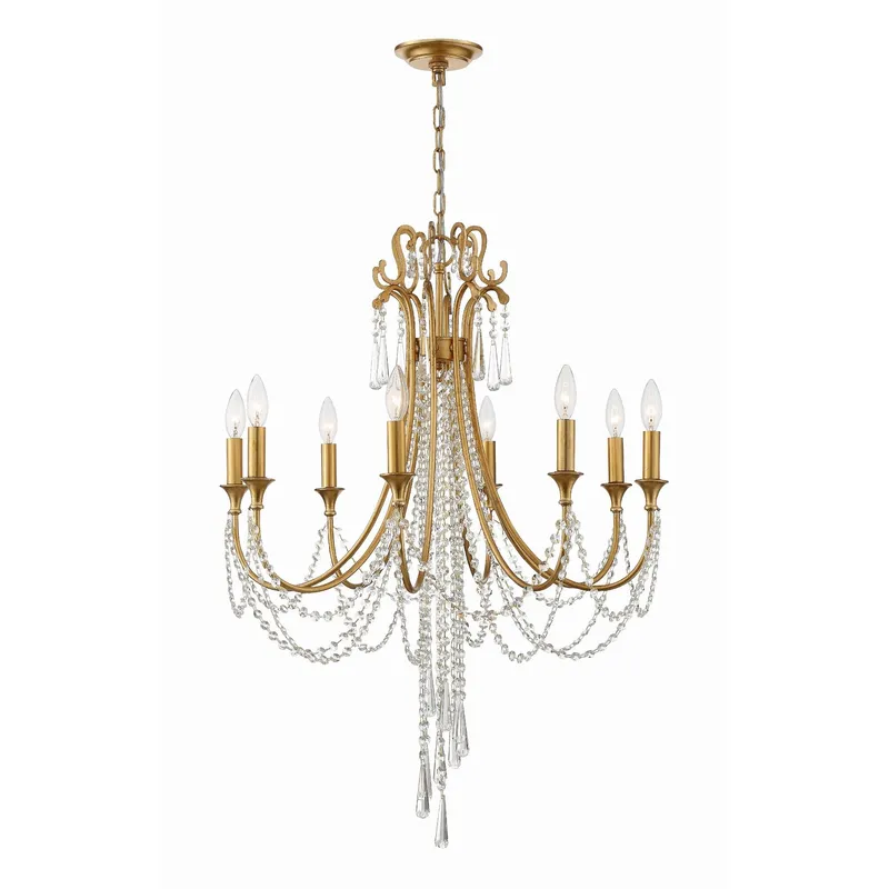 Arcadia 26.75'' Antique Gold Chandelier Gold 26.75"W x 36.25"H x 26.75"D