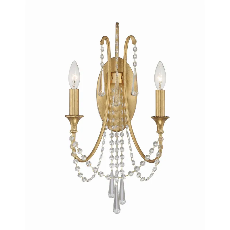 Arcadia 11.25'' Antique Gold Sconce Gold 11.25"W x 21.25"H x 7.25"D