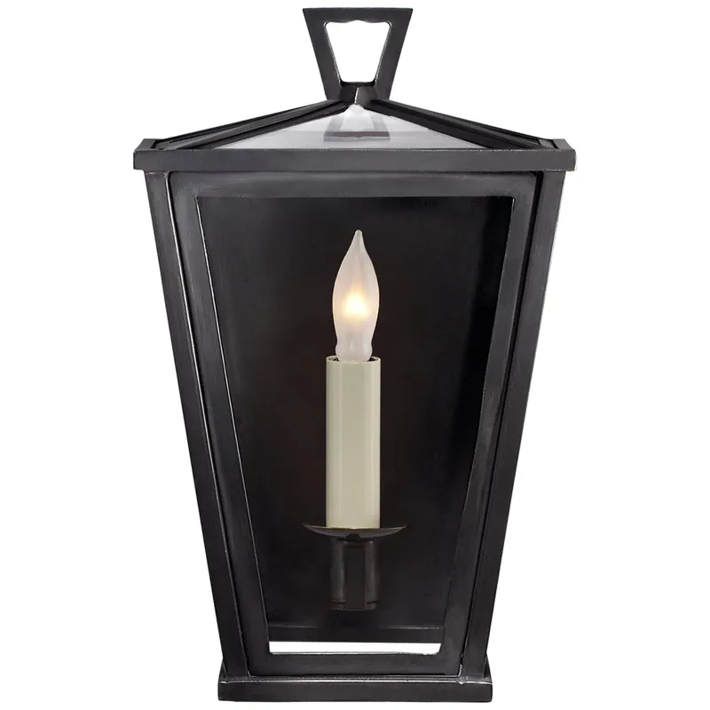 Chapman & Myers Darlana Mini 3/4 Wall Lantern in Bronze with Clear Glass Outdoor Lighting W6.5" x H10"