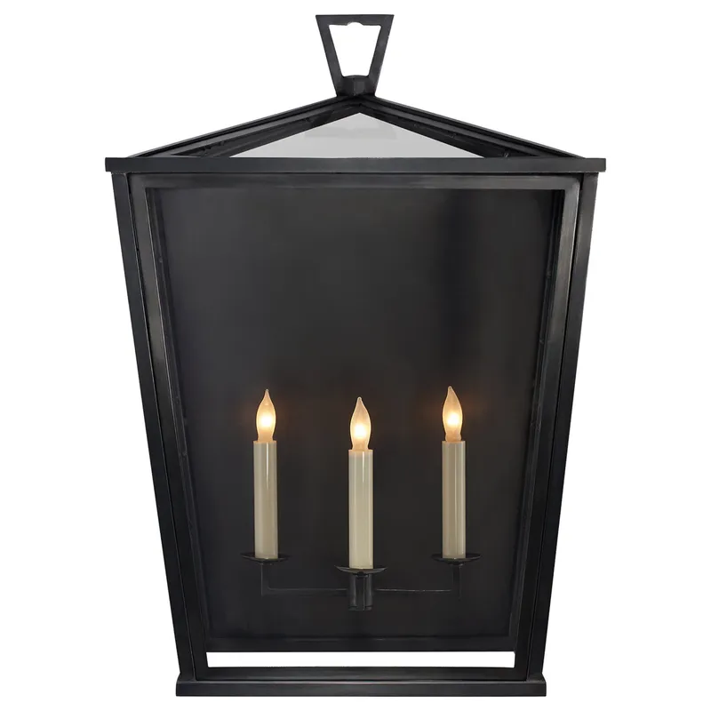 Chapman & Myers Darlana Large 3/4 Lantern in Bronze Outdoor Lighting W17" x H24.5"