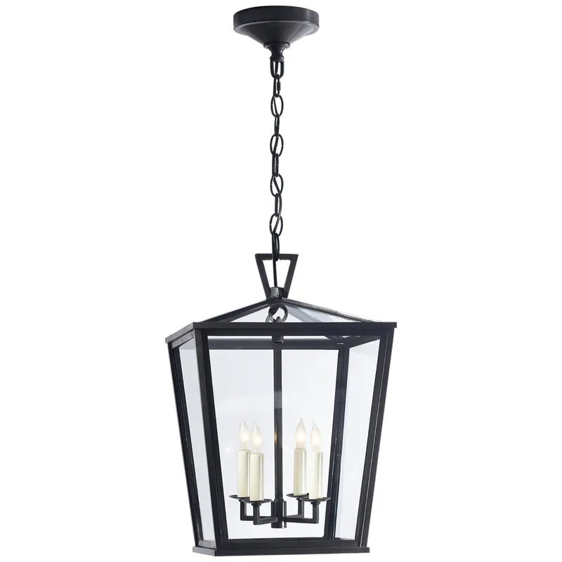 Chapman & Myers Darlana Small Hanging Lantern in Bronze Outdoor Lighting W12.5" x H18.5"
