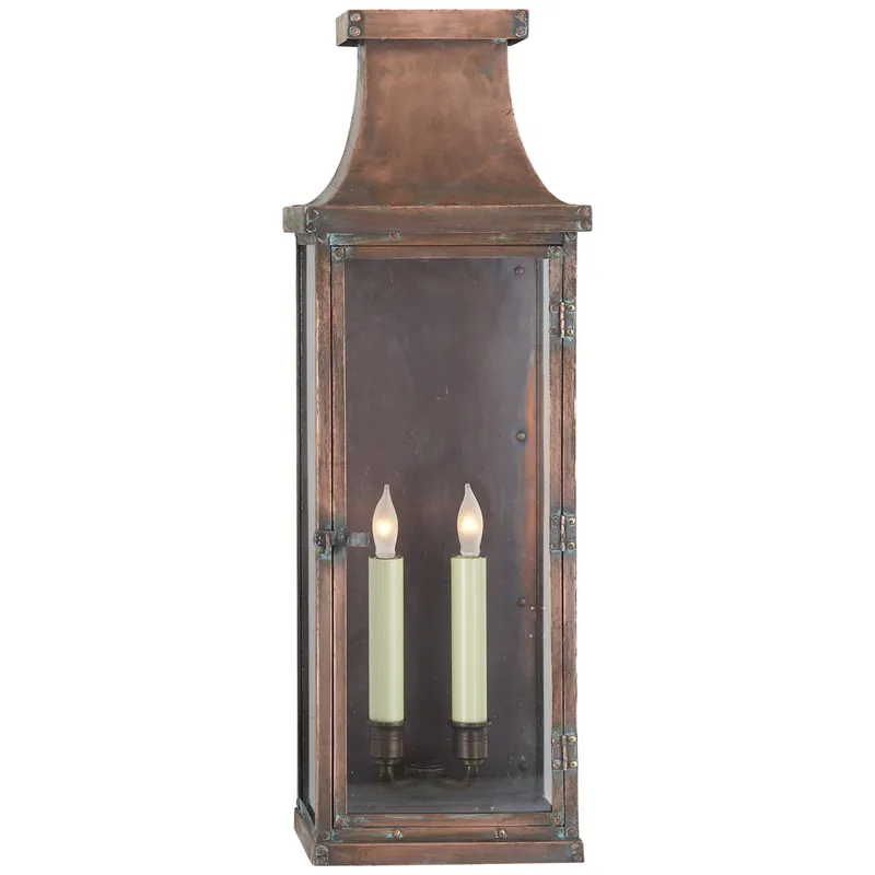 Chapman & Myers Bedford Large 3/4 Lantern in Natural Copper Outdoor Lighting W8" x H24"