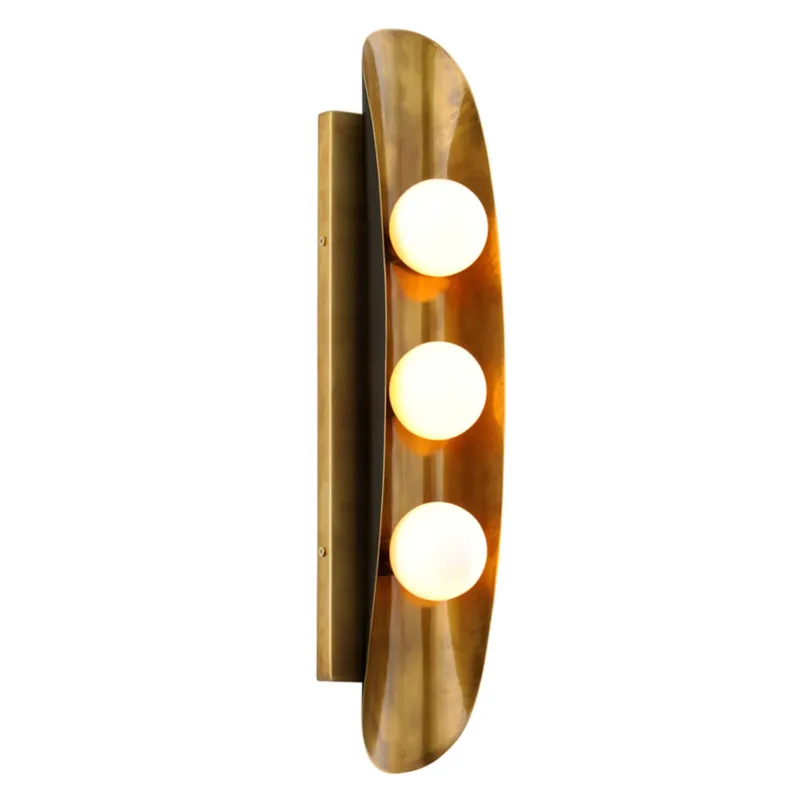 Hopper 3-Light Wall Sconce in Vintage Brass 4.5W x 23.75H