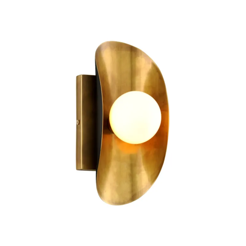 Hopper 1-Light Wall Sconce in Vintage Brass by Martyn Lawrence Bullard 4.5W x 10H