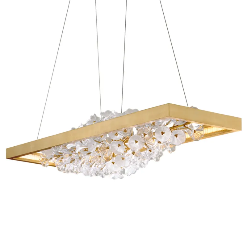 Jasmine 1-Light Linear in Gold Leaf 60L x 18W x 12H