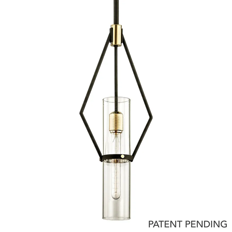 Raef 1-Light Pendant in Textured Bronze 9.5W x 24.25H