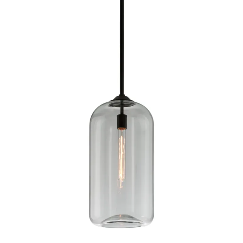 District 1-Light Pendant in Soft Black 10W x 20.75H (F5562-SBK)