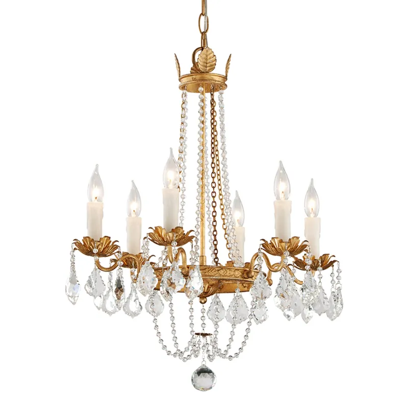 Viola 6-Light Chandelier in Vintage Gold Leaf 21.5W x 27H