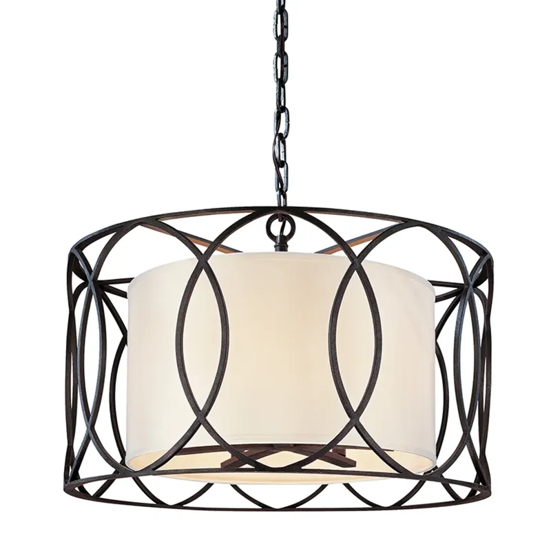 Sausalito 5-Light Chandelier in Textured Iron 25W x 16.5H