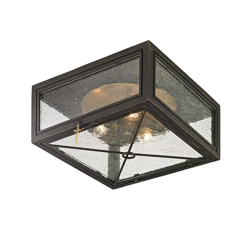 Randolph 3-Light Exterior Flush Mount in Vintage Bronze 13L x 13W x 6.75H