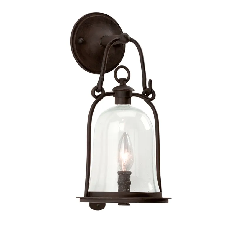 Owings Mill 1-Light Exterior Wall Sconce in Texture Black 4.75W x 16H