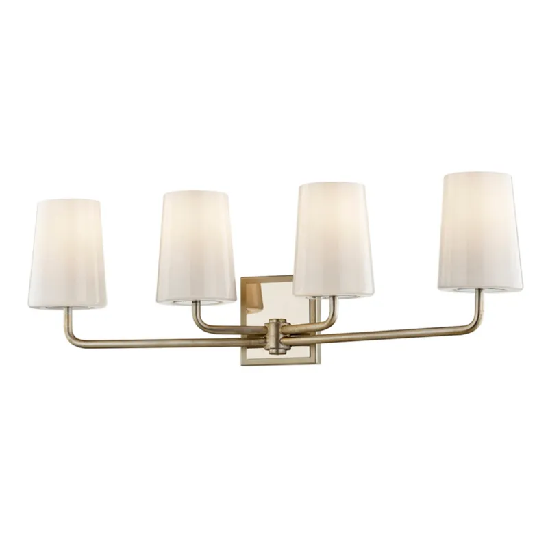 Simone 4-Light Bath and Vanity in Warm Silver Leaf 5L x 28.5W x 9.5H