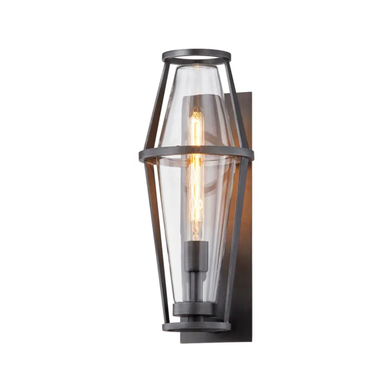 Prospect 1-Light Exterior Wall Sconce in Graphite 7.5W x 18.75H