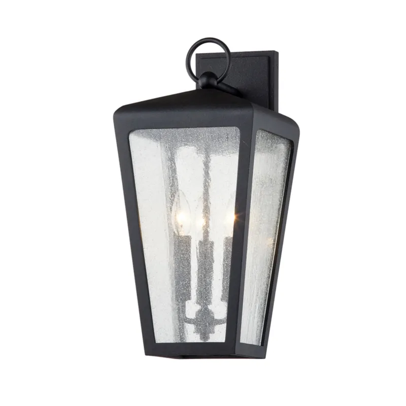Mariden 3-Light Exterior Wall Sconce in Textured Iron 9W x 20H