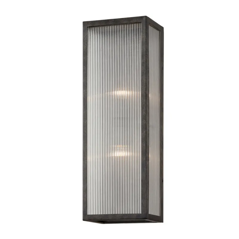 Tisoni 2-Light Exterior Wall Sconce in French Iron 8W x 23H