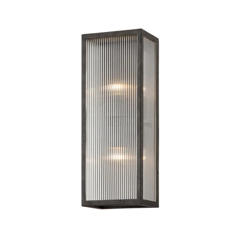 Tisoni 2-Light Exterior Wall Sconce in French Iron 6.5W x 17.5H