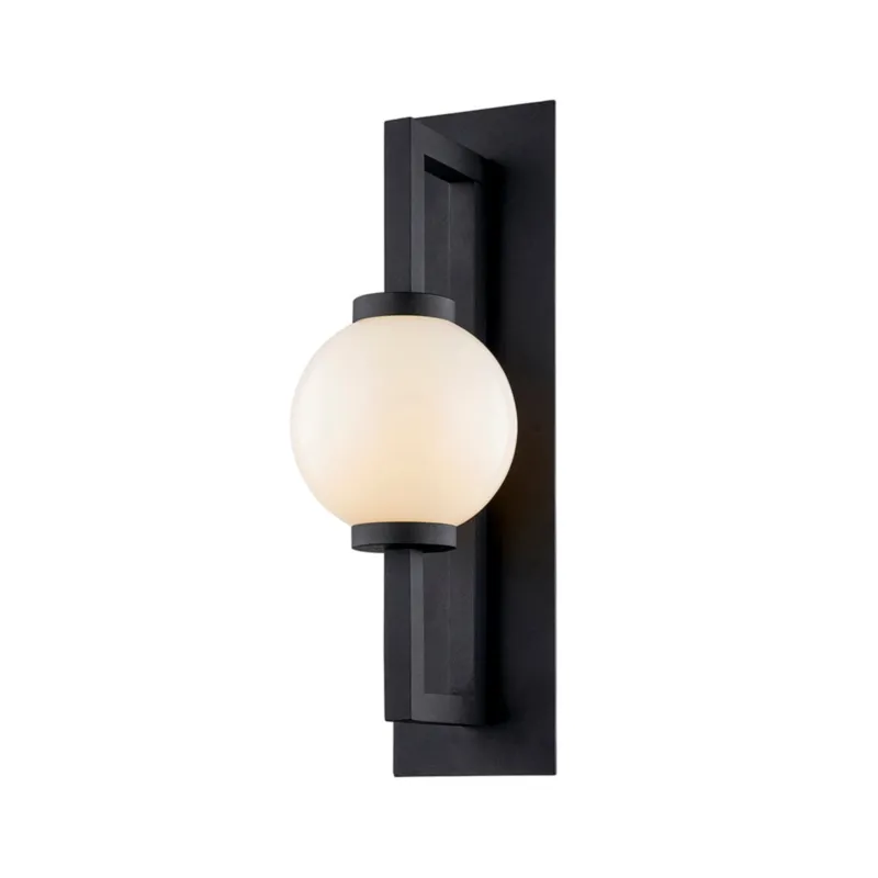 Darwin 1-Light Exterior Wall Sconce in Texture Black 6W x 18.75H