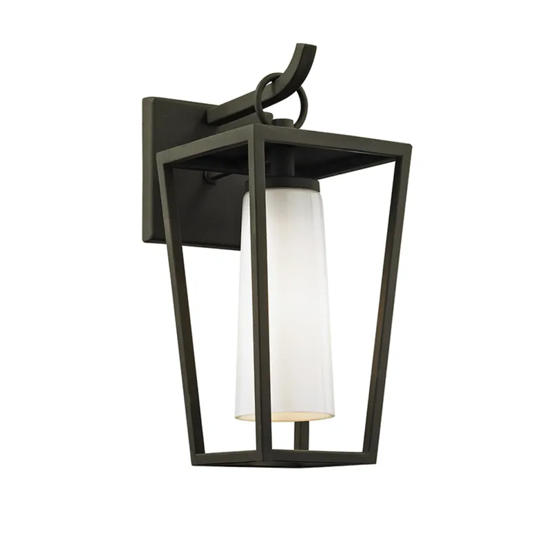 Mission Beach 1-Light Exterior Wall Sconce in Texture Black 6W x 13.5H