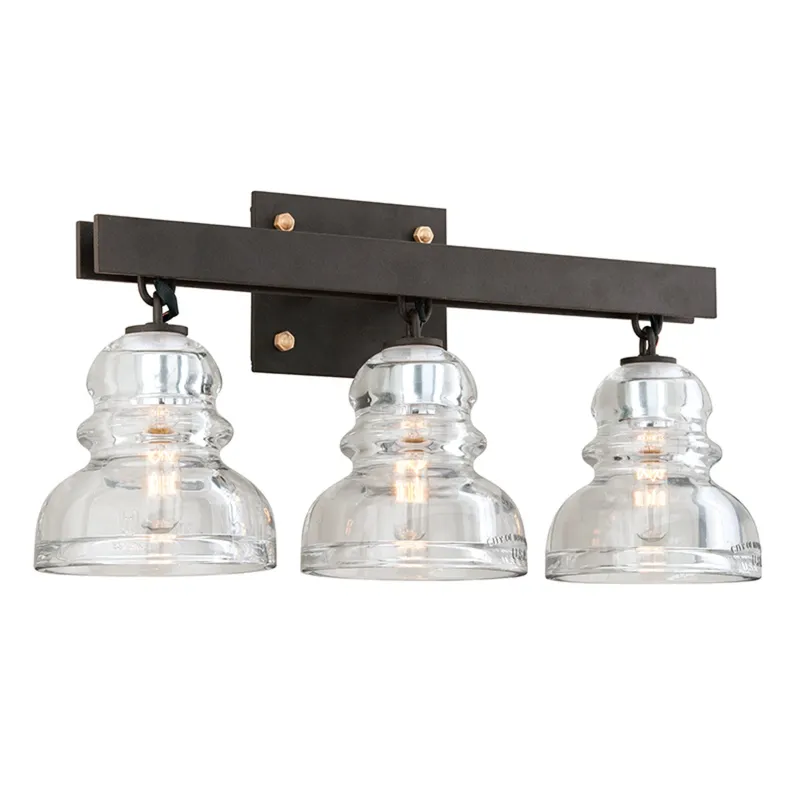 Menlo Park 3-Light Bath and Vanity in Textured Iron 20.5W x 10H