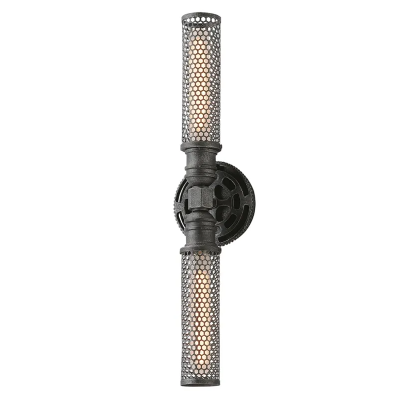 Atlas 2-Light Wall Sconce in Aged Pewter 5L x 5.25W x 21.75H